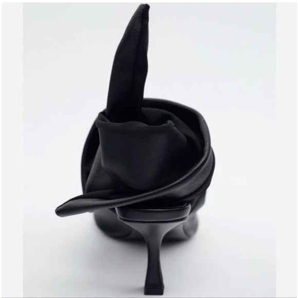 Zara Wrap Around Leather Sandals Black - Picture 4 of 7